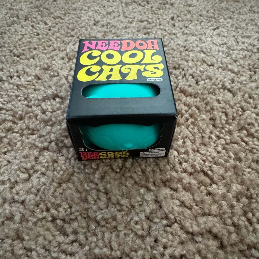 Schylling NeeDoh Cool Cats Teal Fidget Toy